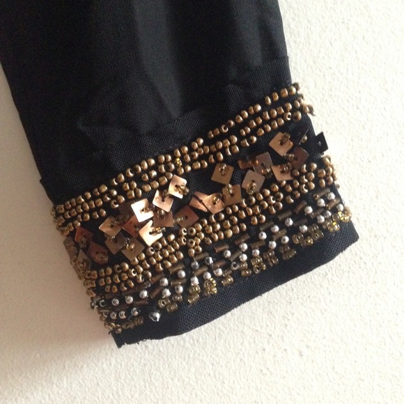 Long Sleeve Chiffon Blouse with Beaded Cuff - Picture 7 of 10